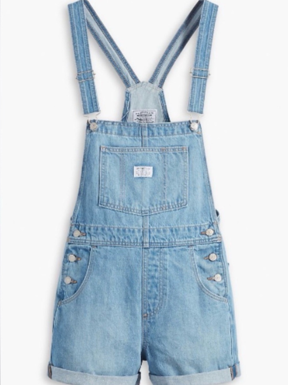 Levi's Light Blue Denim Short Overalls size medium - Picture 2 of 5
